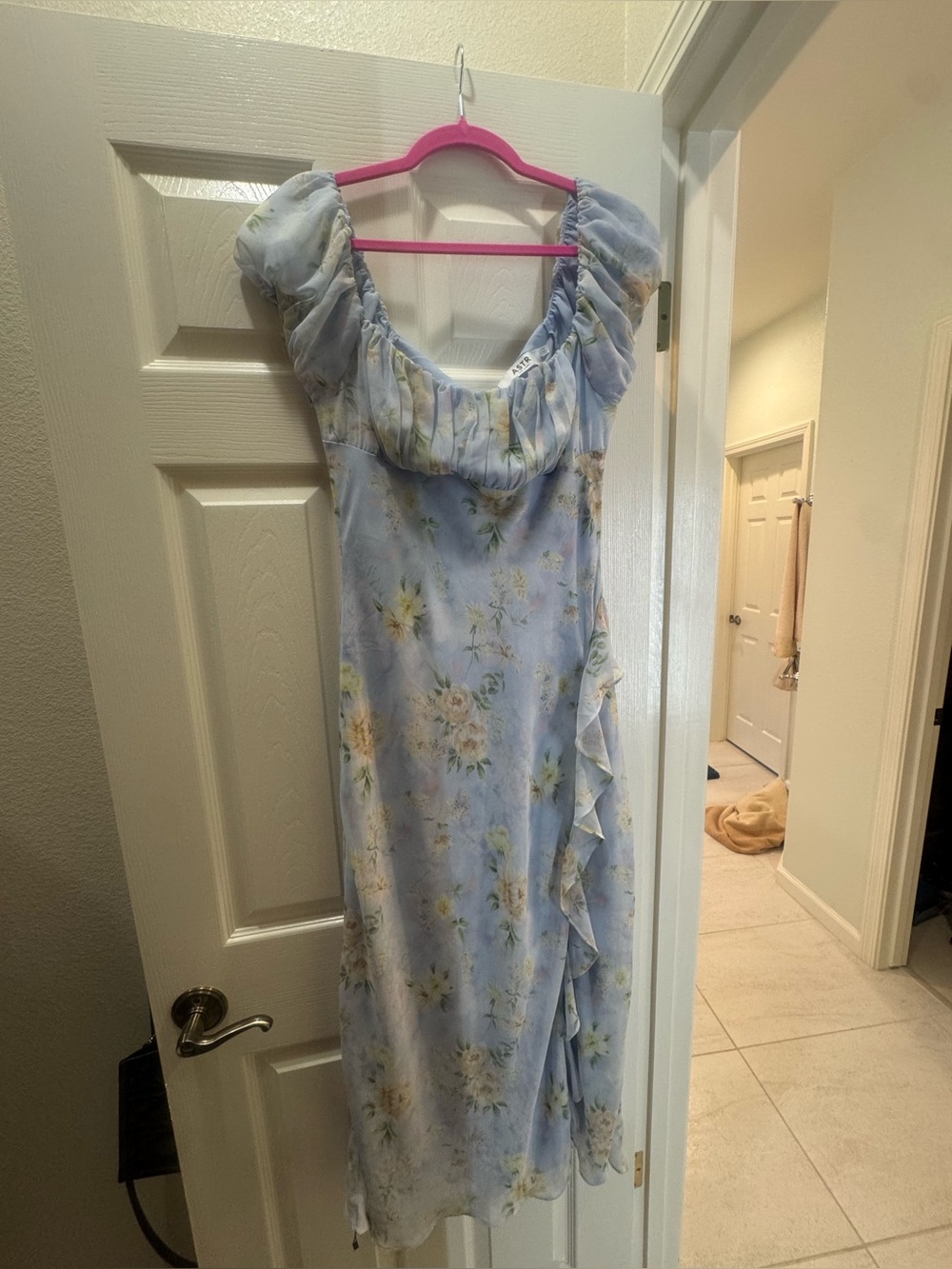 Astr Light Blue Floral Maxi Dress
